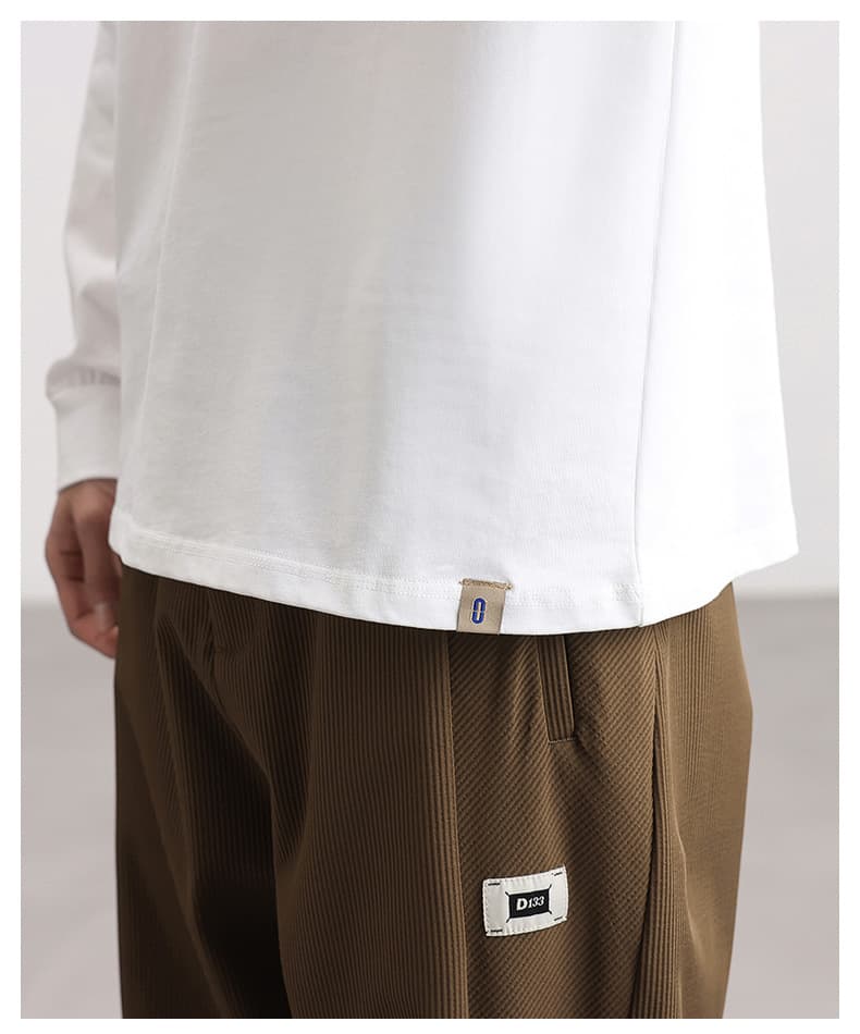 ロンT シンプル無地カジュアルロングTシャツ