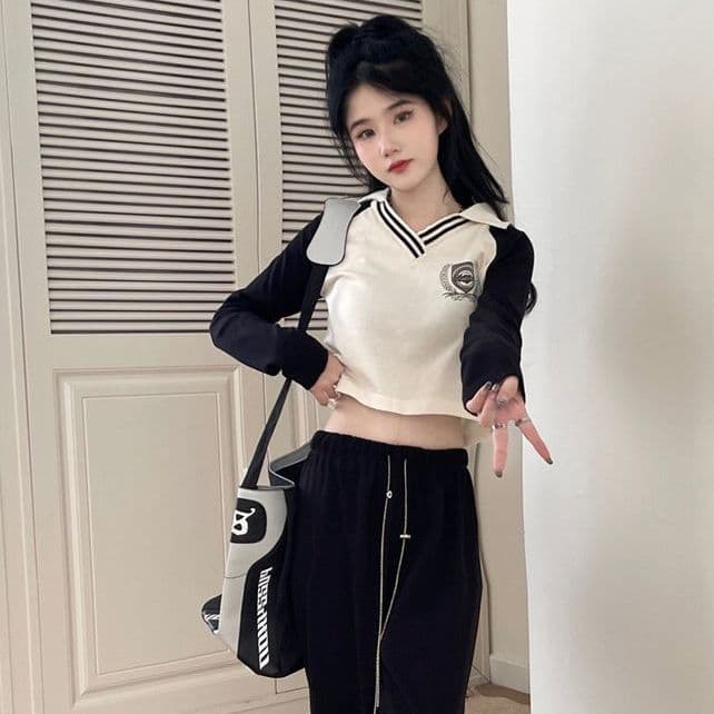 ロンT 学院風セーラーショートロンT