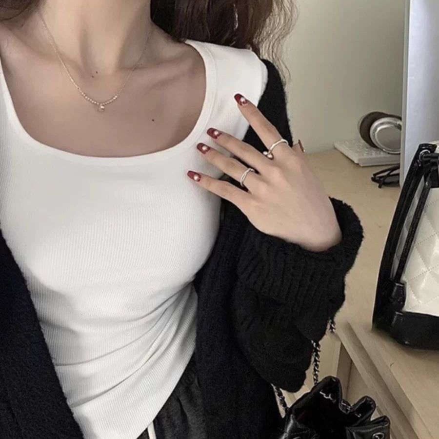 ロンT シンプル長袖ラウンドネックカットソー