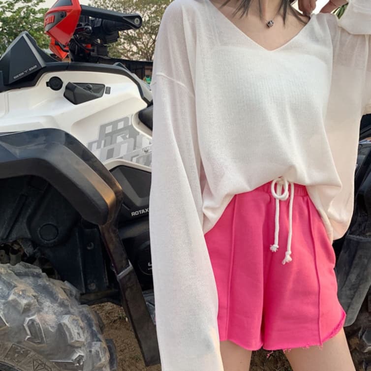 ロンT シンプル清楚ゆったりロング丈カットソー