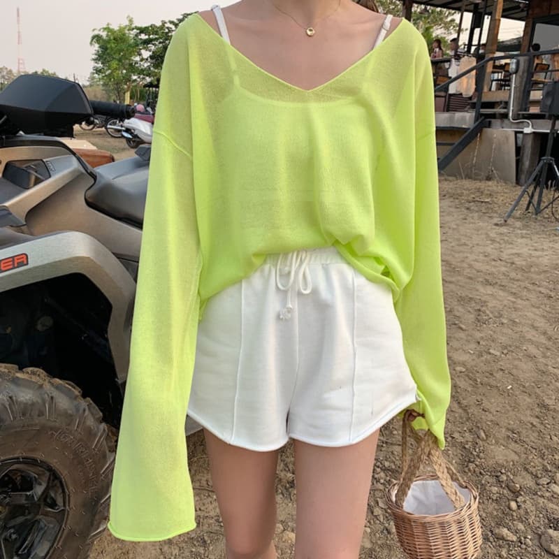 ロンT シンプル清楚ゆったりロング丈カットソー