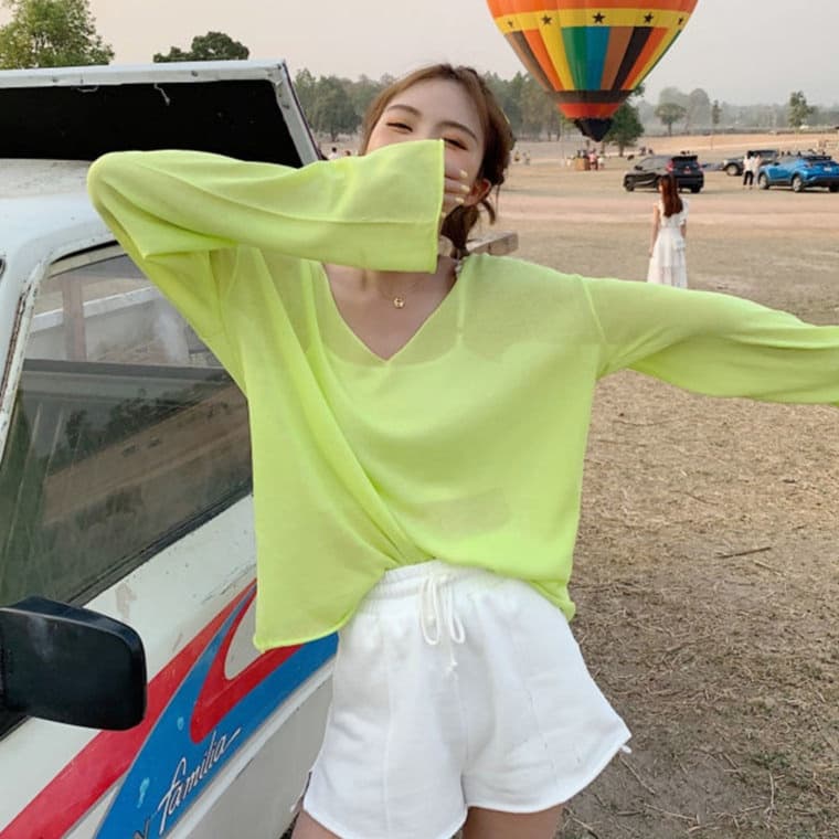 ロンT シンプル清楚ゆったりロング丈カットソー