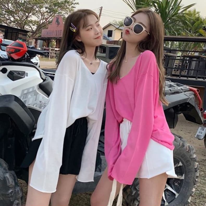 ロンT シンプル清楚ゆったりロング丈カットソー