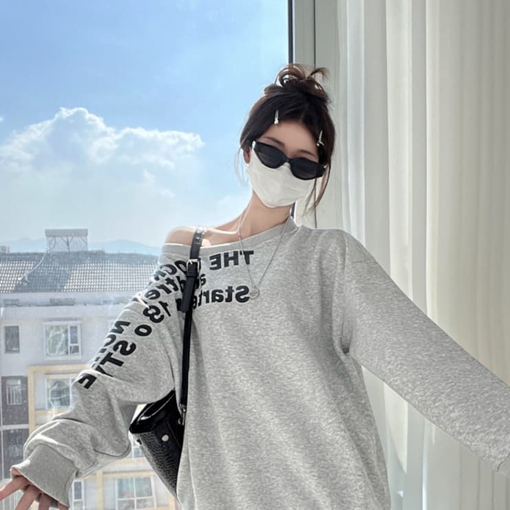 ロンT ゆったりカジュアル厚手ロングTシャツ