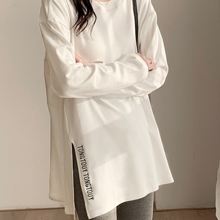 サイドスリット入り ゆるシルエット ロンT