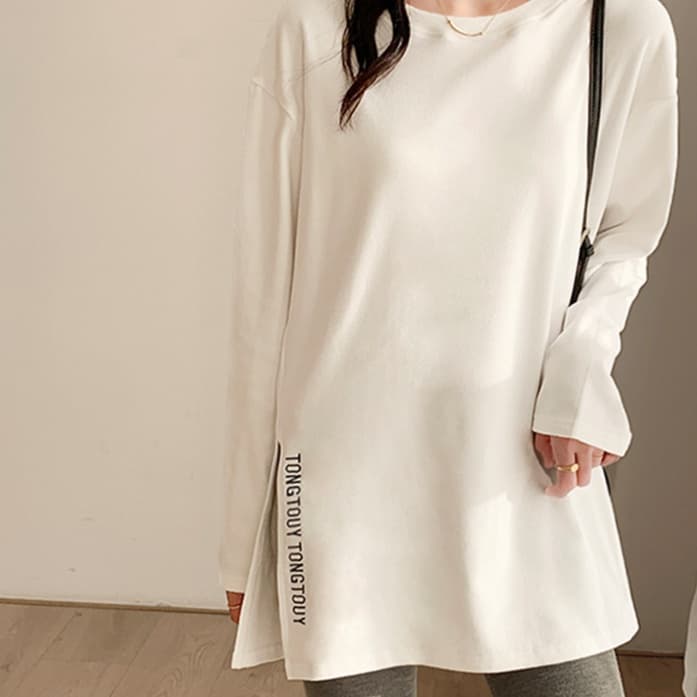 サイドスリット入り ゆるシルエット ロンT