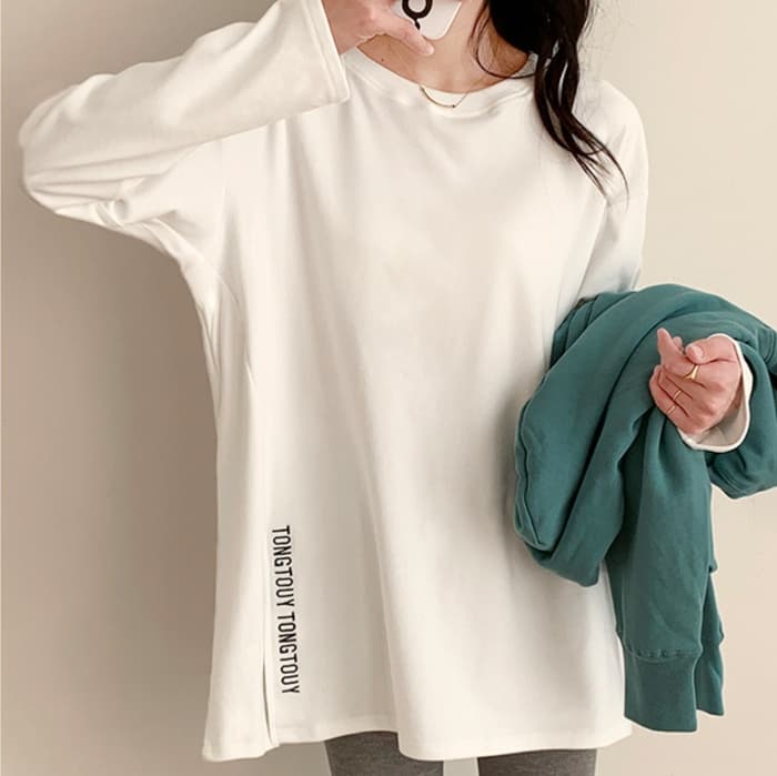 サイドスリット入り ゆるシルエット ロンT