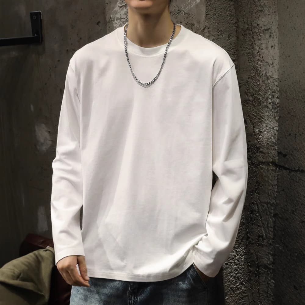 ロンT シンプル上質ロングTシャツ