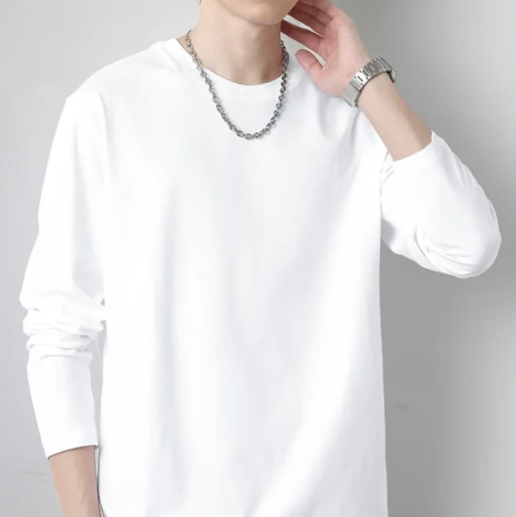 ロンT シンプル上質ロングTシャツ