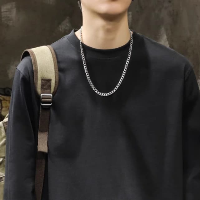 ロンT シンプル上質ロングTシャツ