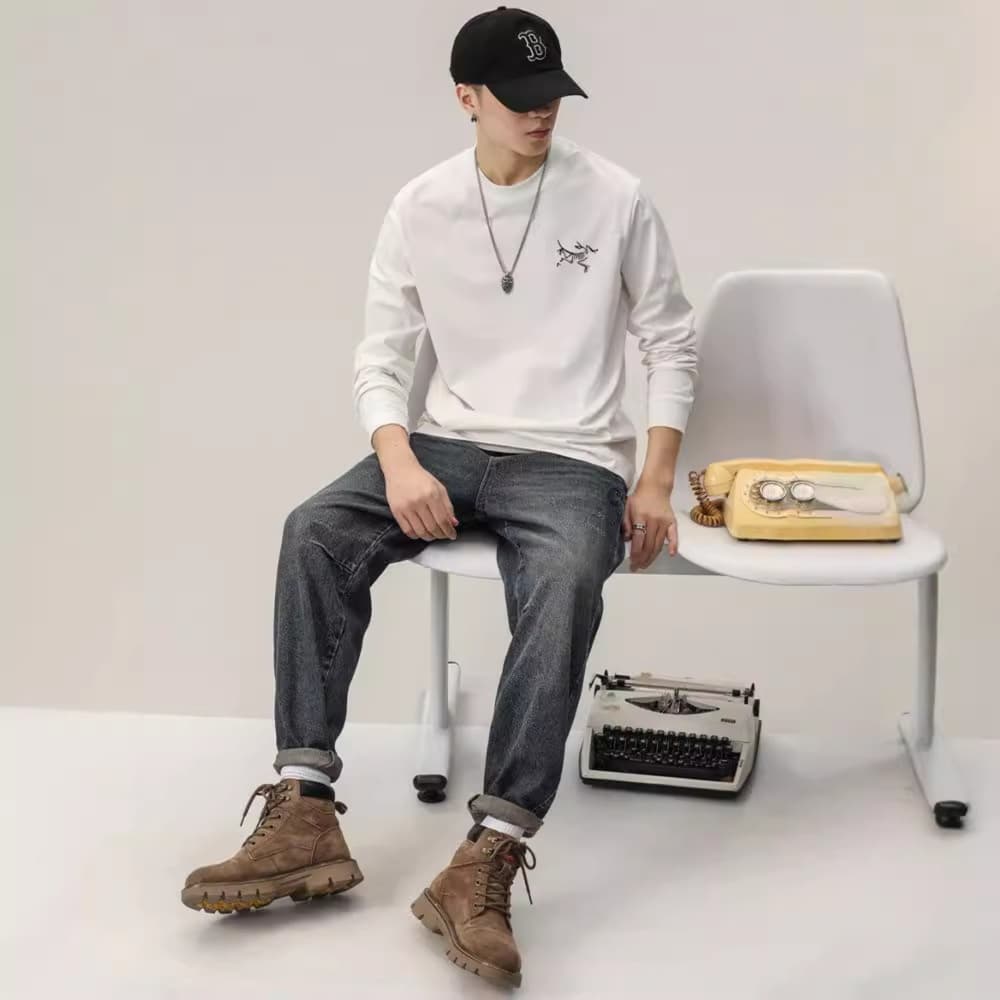 ロンT 恐竜モチーフ カジュアル 長袖シャツ