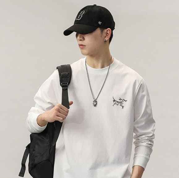 ロンT 恐竜モチーフ カジュアル 長袖シャツ