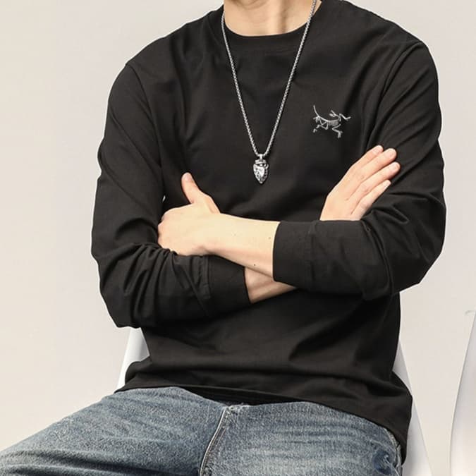 ロンT 恐竜モチーフ カジュアル 長袖シャツ