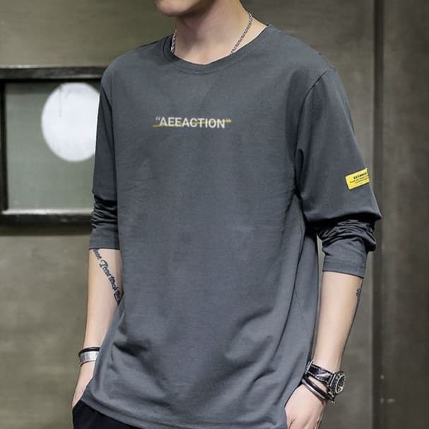 ロンT シンプル文字デザイン ロングTシャツ