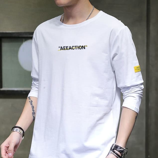 ロンT シンプル文字デザイン ロングTシャツ
