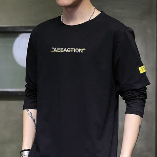 ロンT シンプル文字デザイン ロングTシャツ