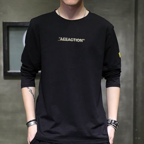 ロンT シンプル文字デザイン ロングTシャツ