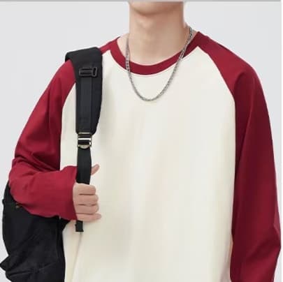 ロンT シンプル切替デザイン ゆったりロンＴ