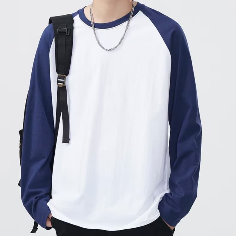 ロンT シンプル切替デザイン ゆったりロンＴ