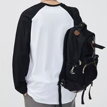 ロンT シンプル切替デザイン ゆったりロンＴ