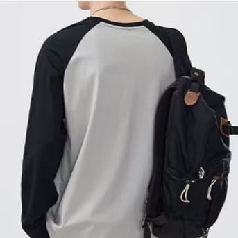 ロンT シンプル切替デザイン ゆったりロンＴ