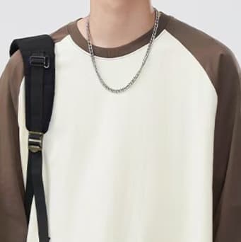 ロンT シンプル切替デザイン ゆったりロンＴ