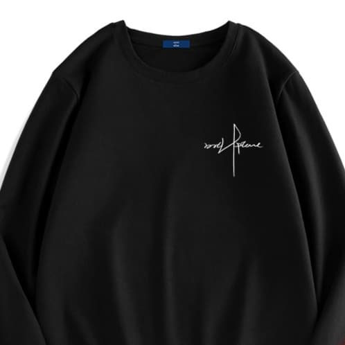 ロンT シンプル筆記体刺繍ロングスリーブTシャツ