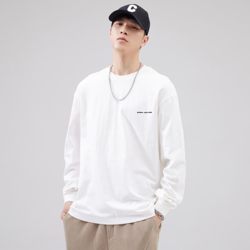 ロンT シンプル上質 コットン ロンT