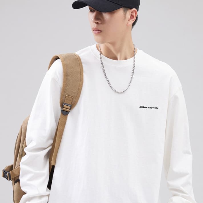 ロンT シンプル上質 コットン ロンT