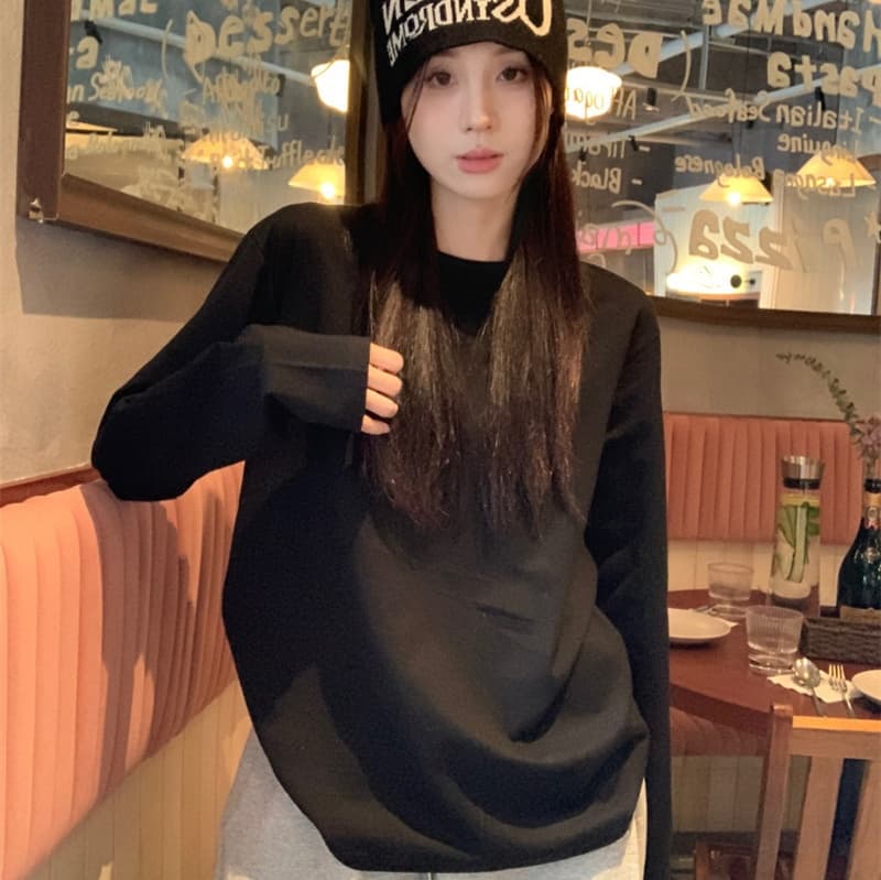 ロンT シンプル長袖カジュアル丈