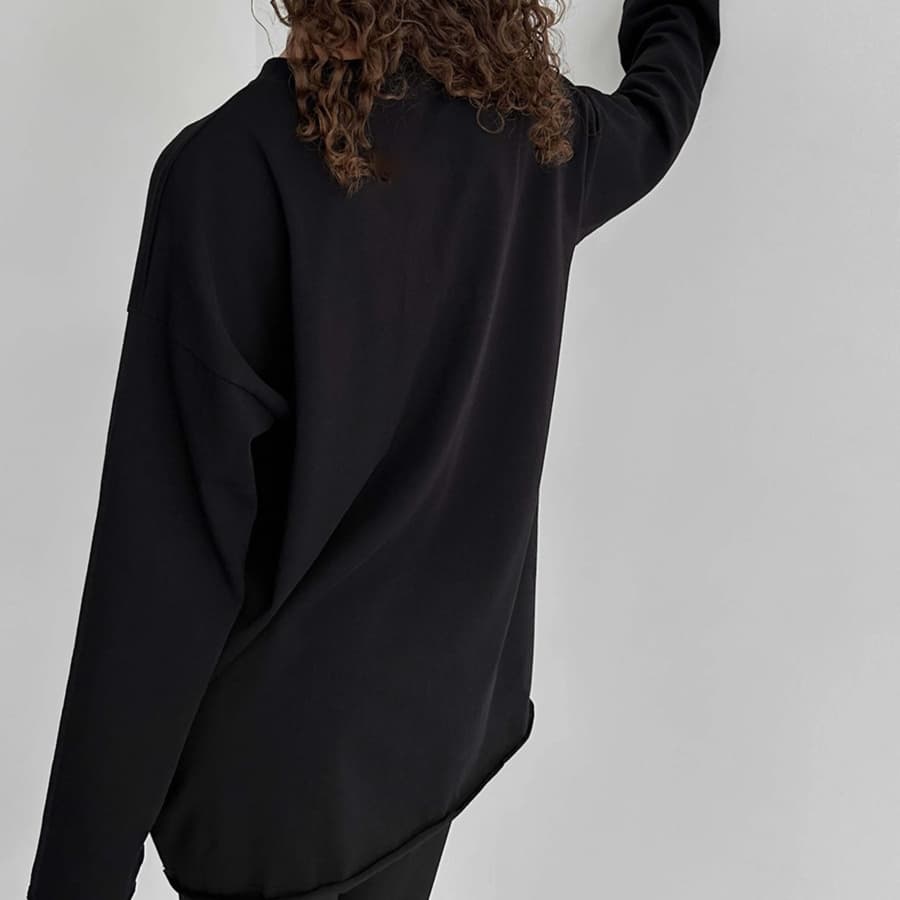 ロンT ゆったりオーバーサイズ スウェット長袖シャツ