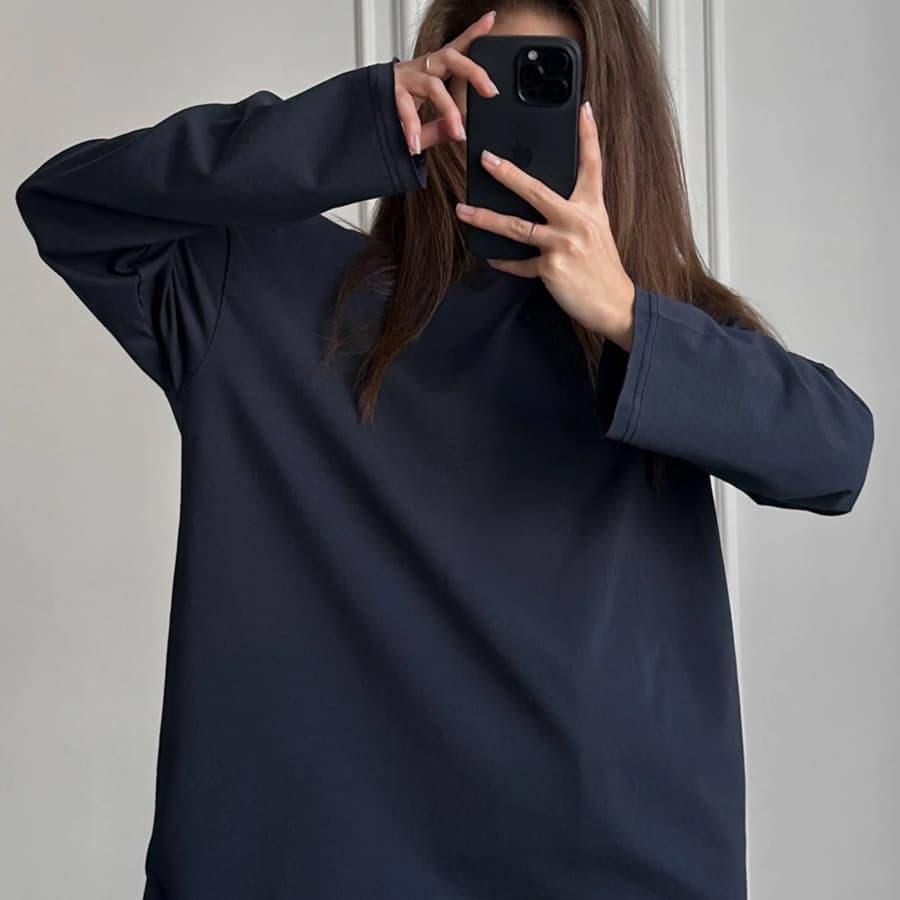 ロンT ゆったりオーバーサイズ スウェット長袖シャツ