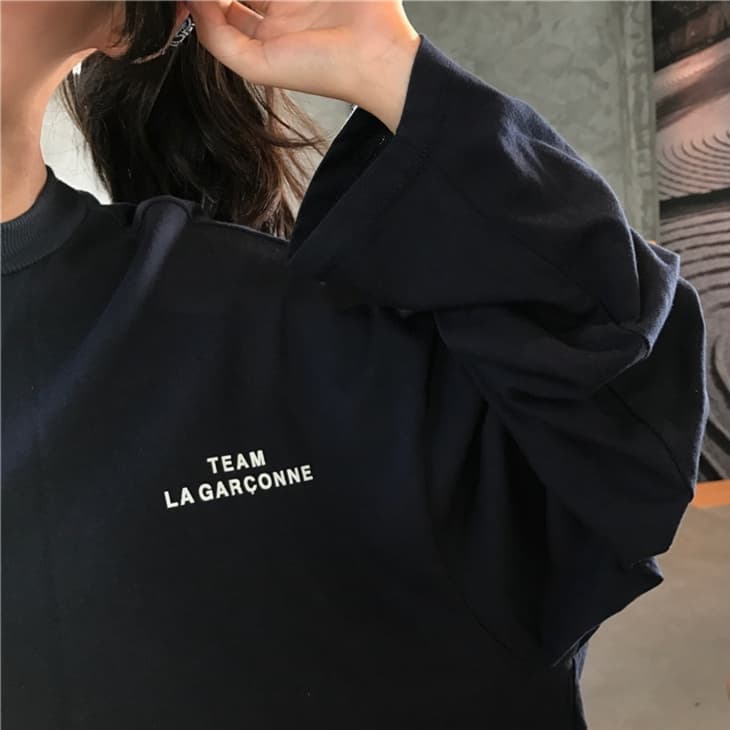 シンプル ロゴ入り コットン ロンT