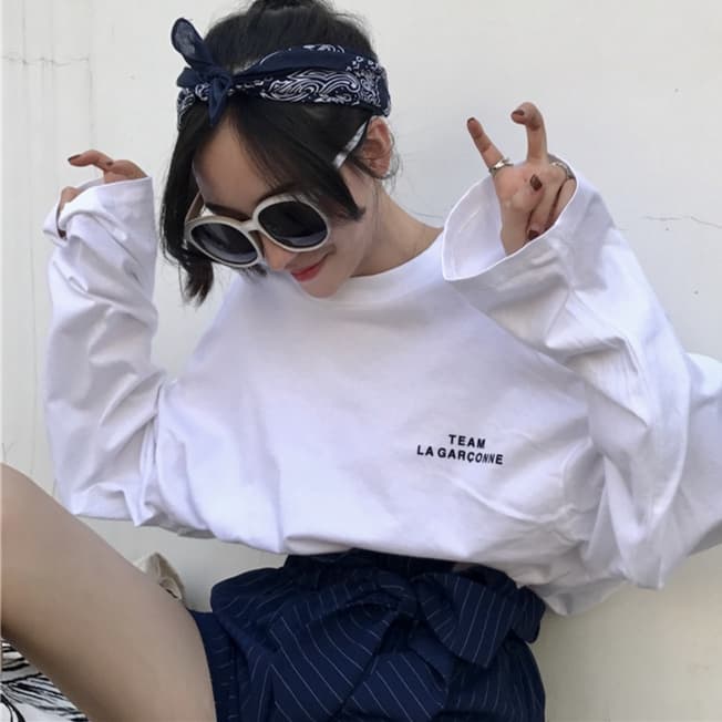 シンプル ロゴ入り コットン ロンT