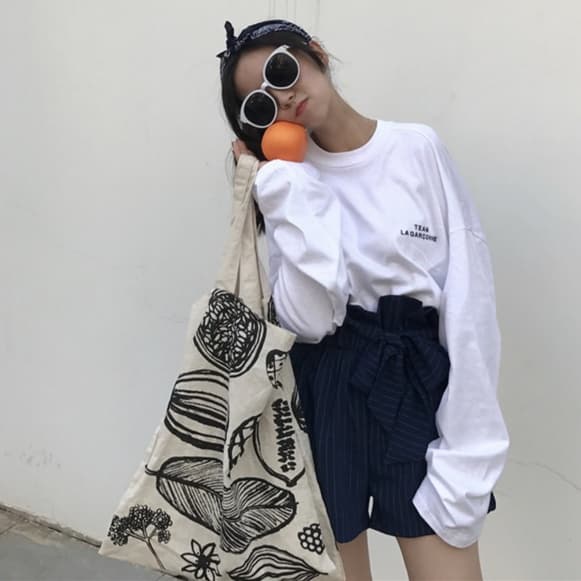 シンプル ロゴ入り コットン ロンT