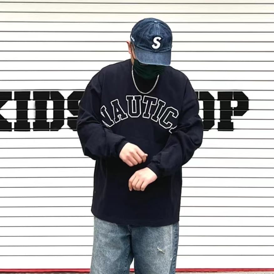 ロンT ヴィンテージ風 カレッジ ロゴ ロングTシャツ