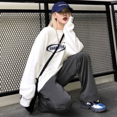 ロンT ユニシルエット カジュアル トレーナー
