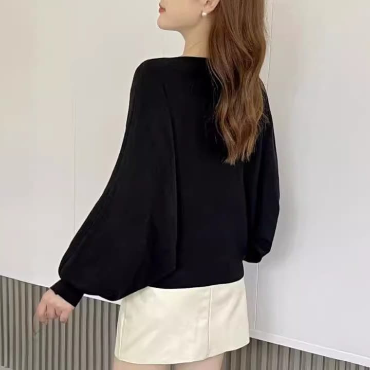 ロンT なめらかドルマンスリーブ 薄手カットソー