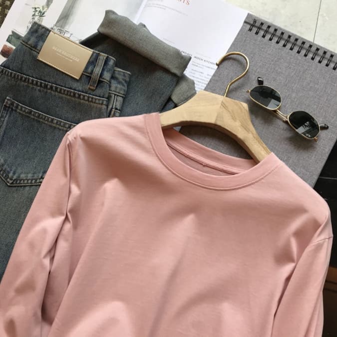 なめらかコットン 贅沢ゆる着ロンTシャツ