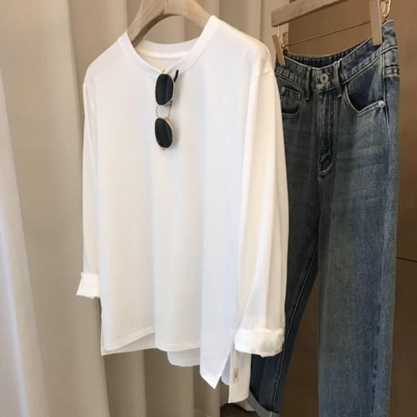 なめらかコットン 贅沢ゆる着ロンTシャツ