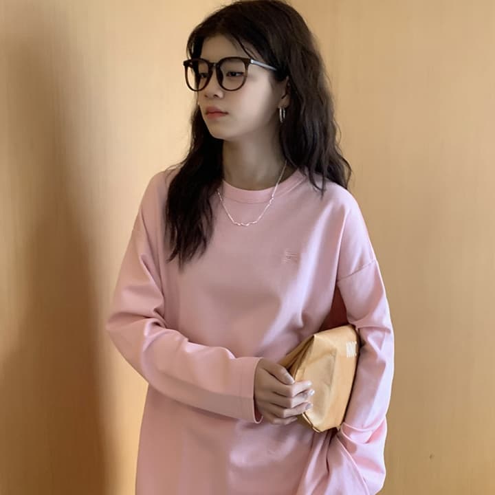 ロンT シンプルベーシック コットン長袖インナー