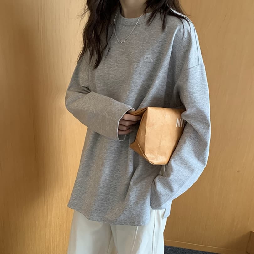 ロンT シンプルベーシック コットン長袖インナー