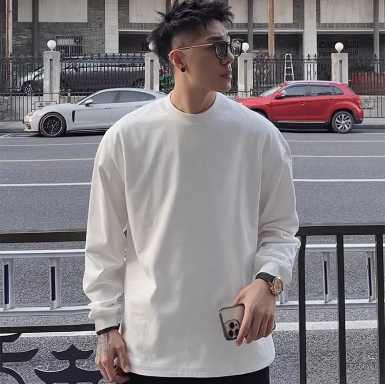 ロンT ゆったり着こなし カジュアル 無地 長袖