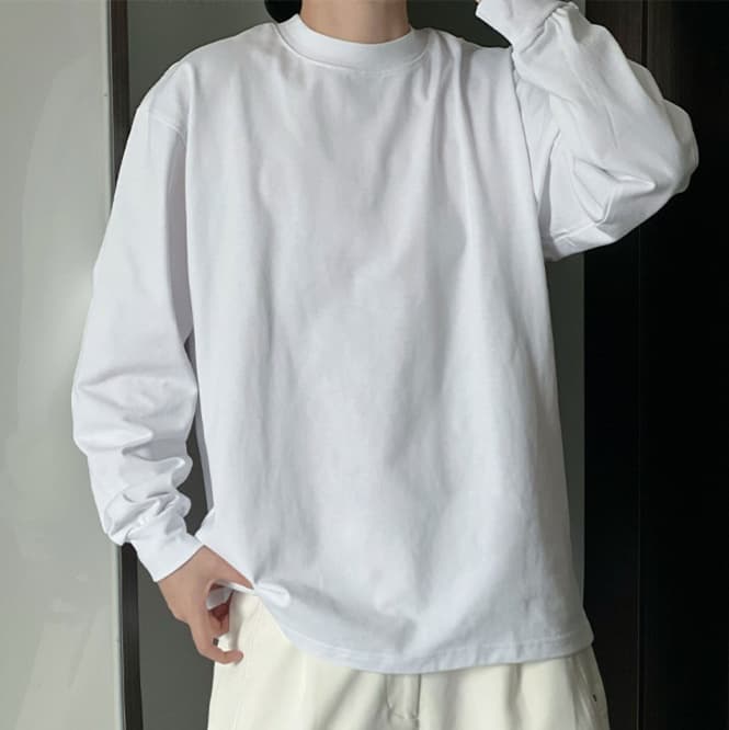 ロンT ゆったり着こなし カジュアル 無地 長袖