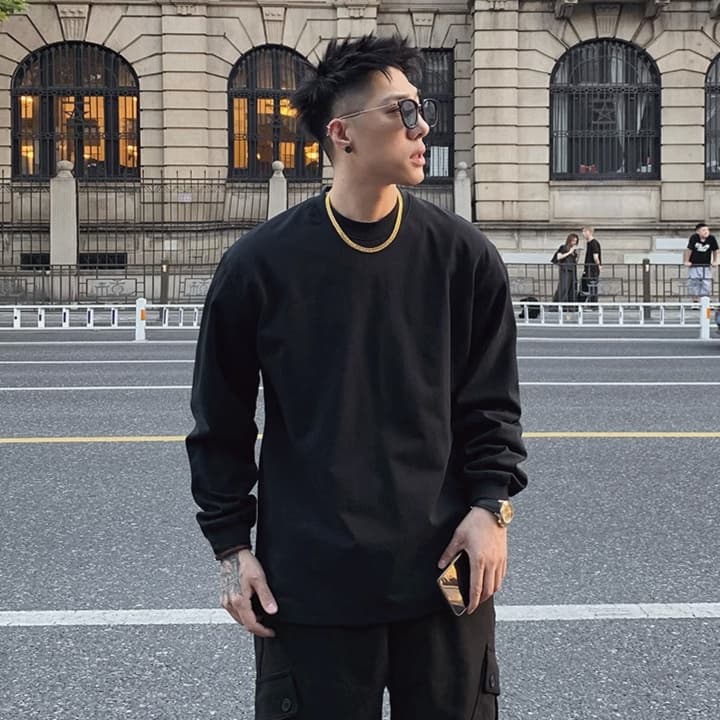 ロンT ゆったり着こなし カジュアル 無地 長袖