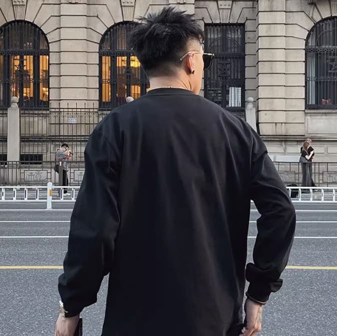 ロンT ゆったり着こなし カジュアル 無地 長袖