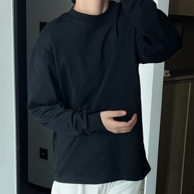 ロンT ゆったり着こなし カジュアル 無地 長袖