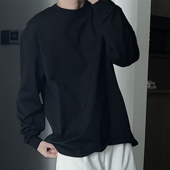 ロンT ゆったり着こなし カジュアル 無地 長袖