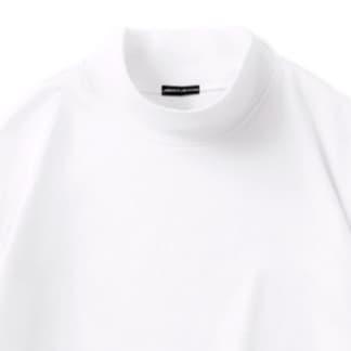 ロンT シンプル ハイネック あったか綿混ロンＴ