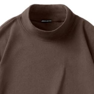 ロンT シンプル ハイネック あったか綿混ロンＴ